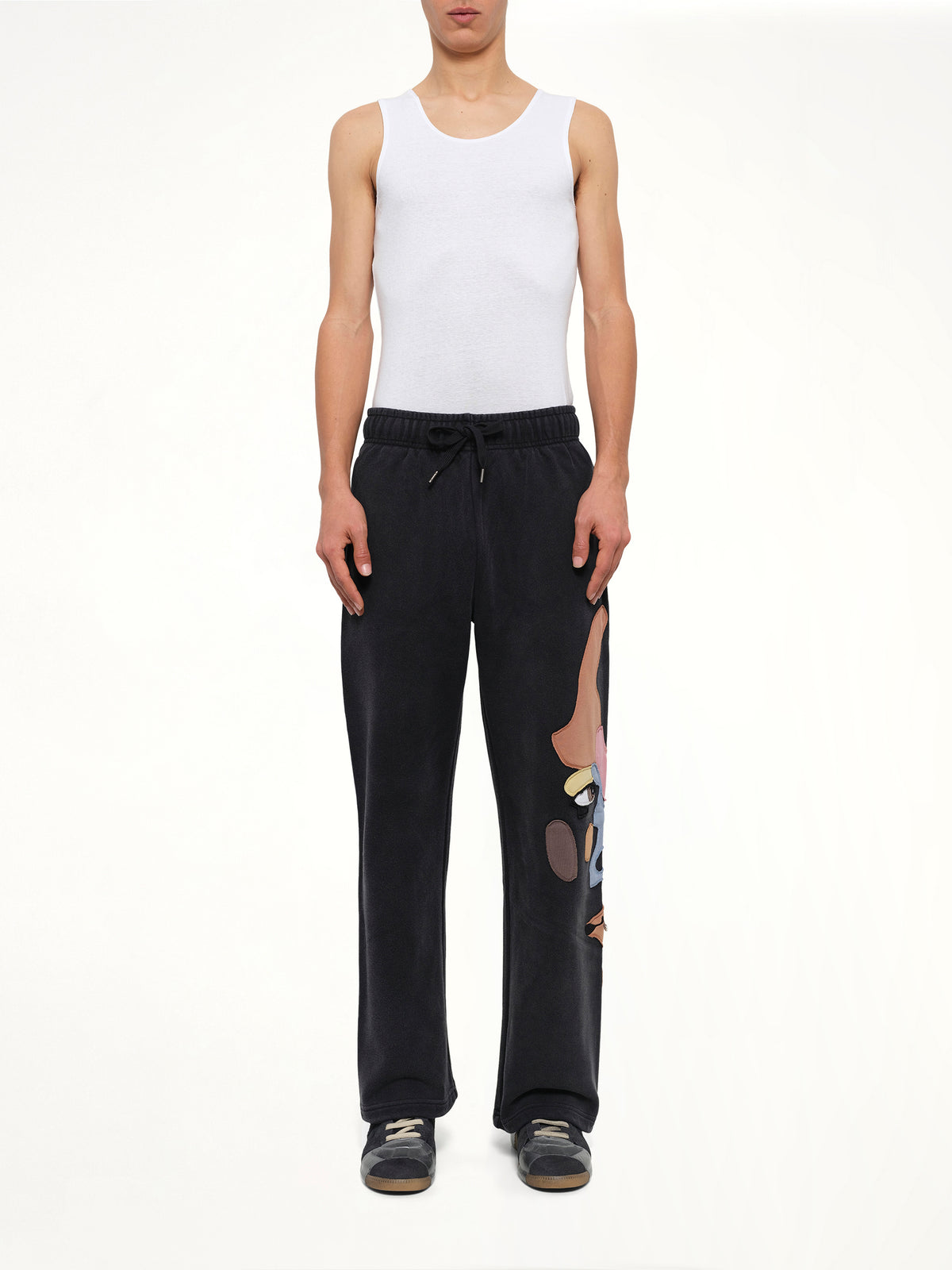 Side Eye Face Sweatpants in Black