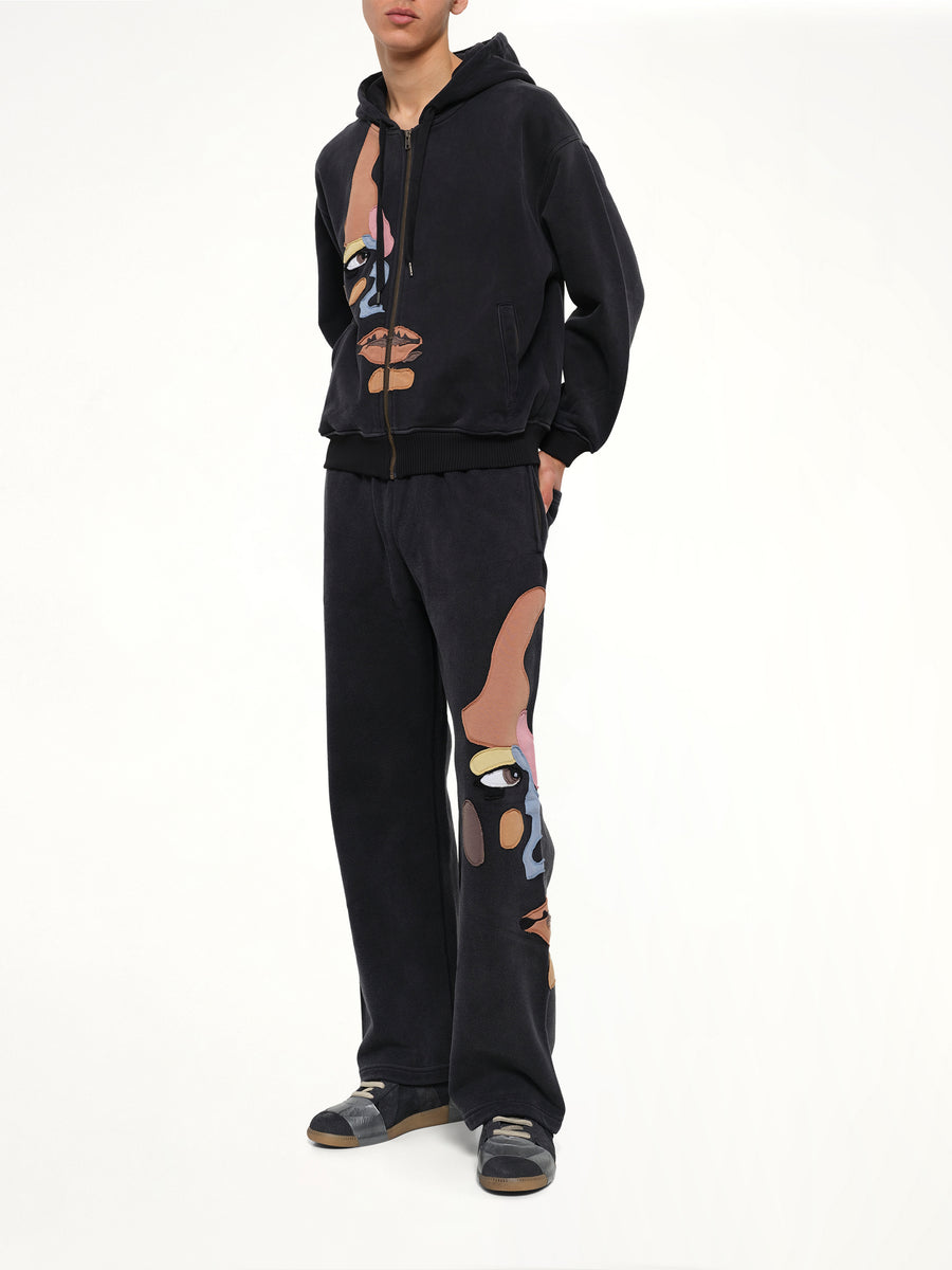 Side Eye Face Sweatpants in Black