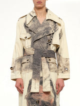 Sketched Faced Trenchcoat in Cream