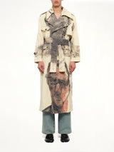 Sketched Faced Trenchcoat in Cream