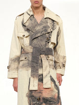 Sketched Faced Trenchcoat in Cream