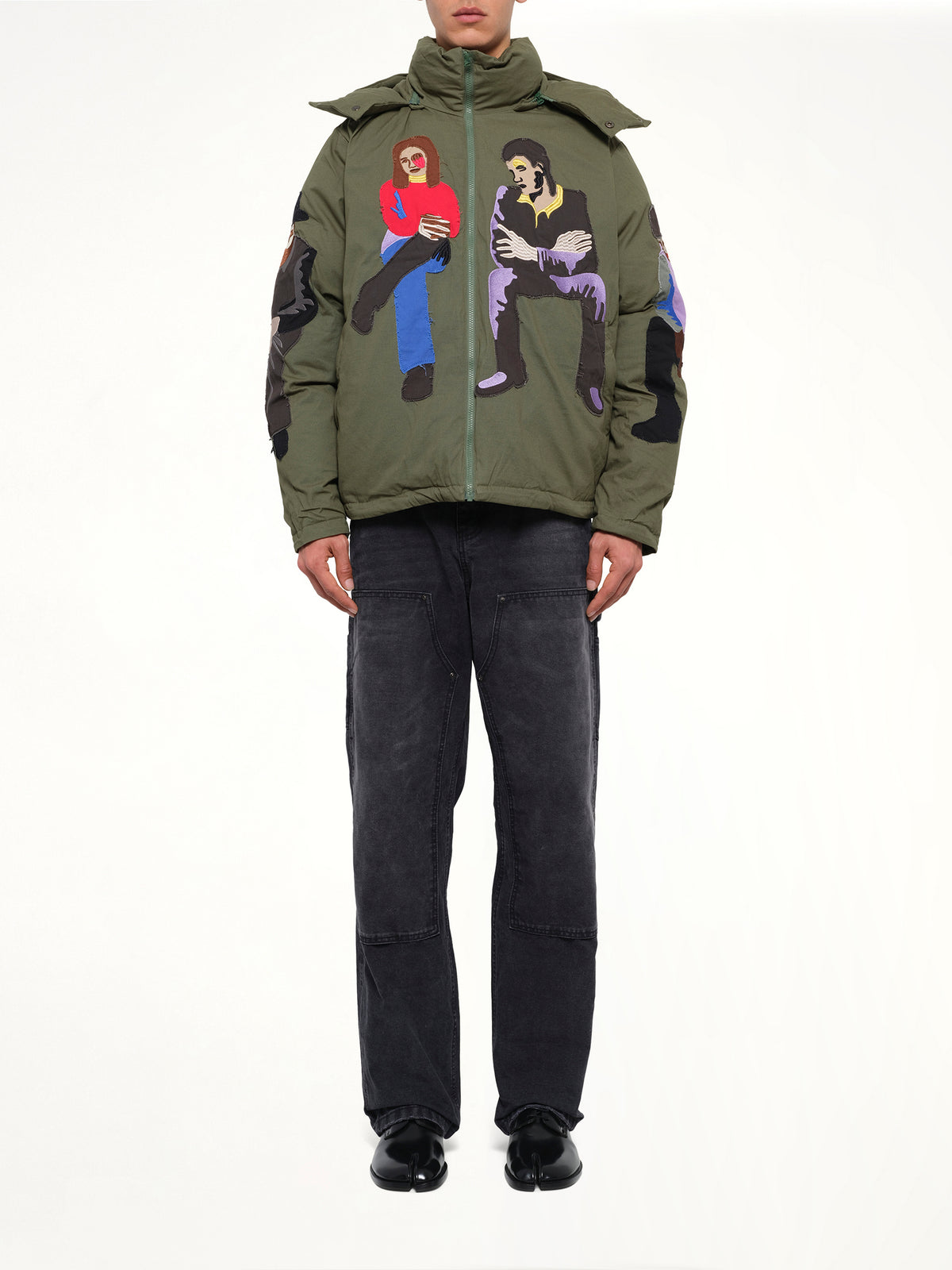 Subway Car Patchwork Puffer in Green