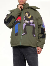 Subway Car Patchwork Puffer in Green