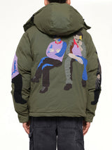 Subway Car Patchwork Puffer in Green