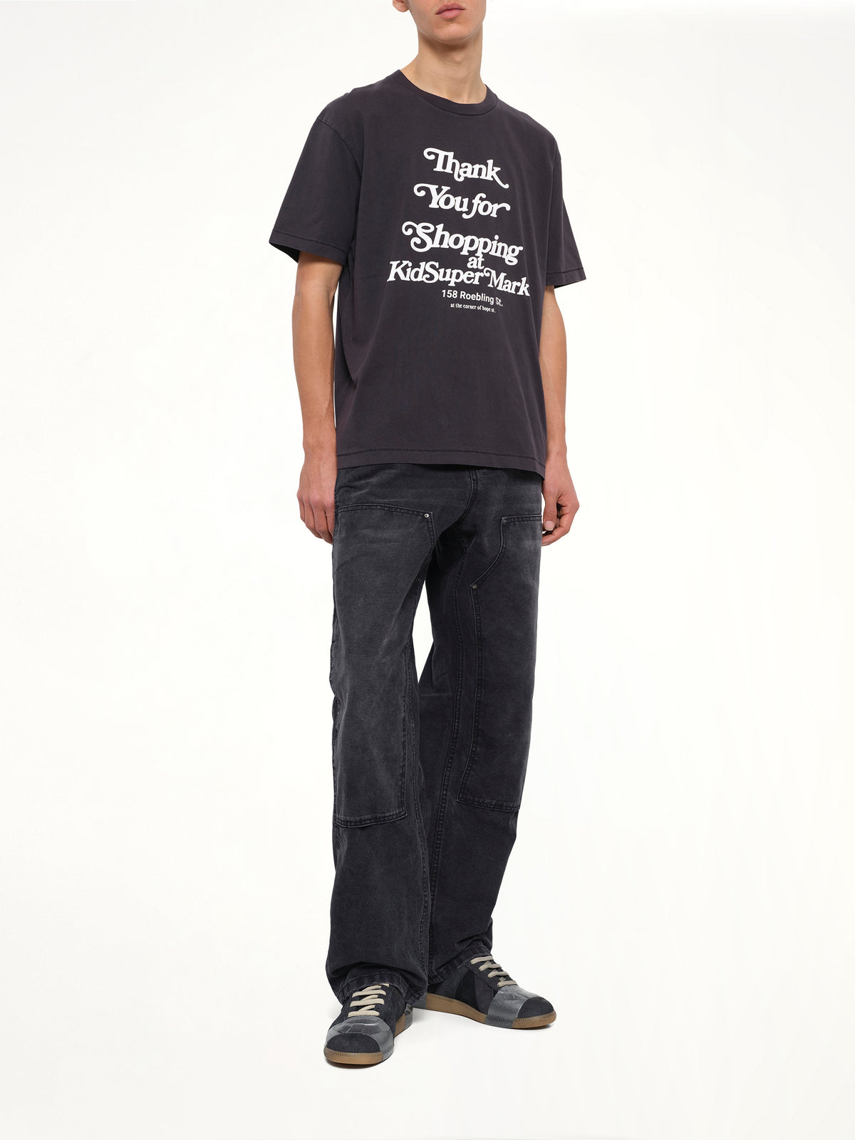Thank you for Shopping T-Shirt in Washed Black