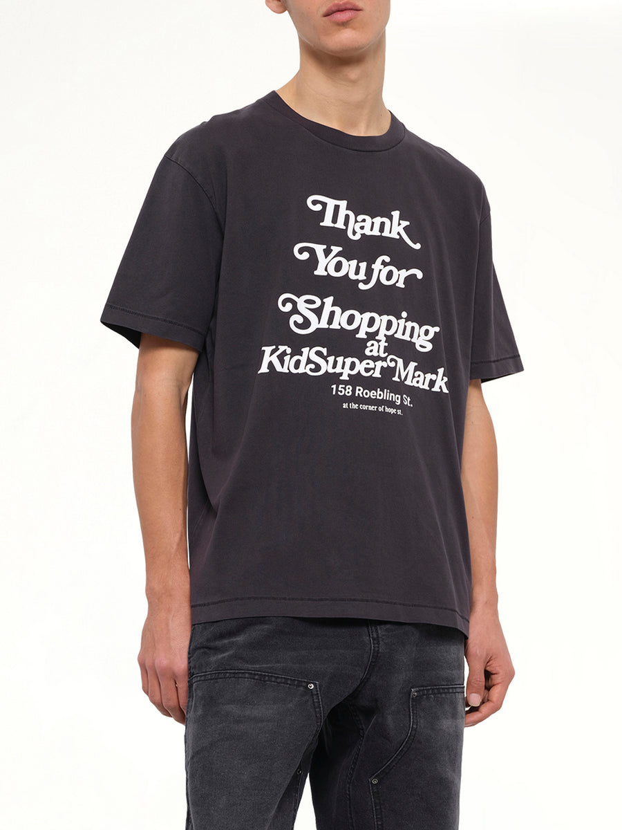 Thank you for Shopping T-Shirt in Washed Black