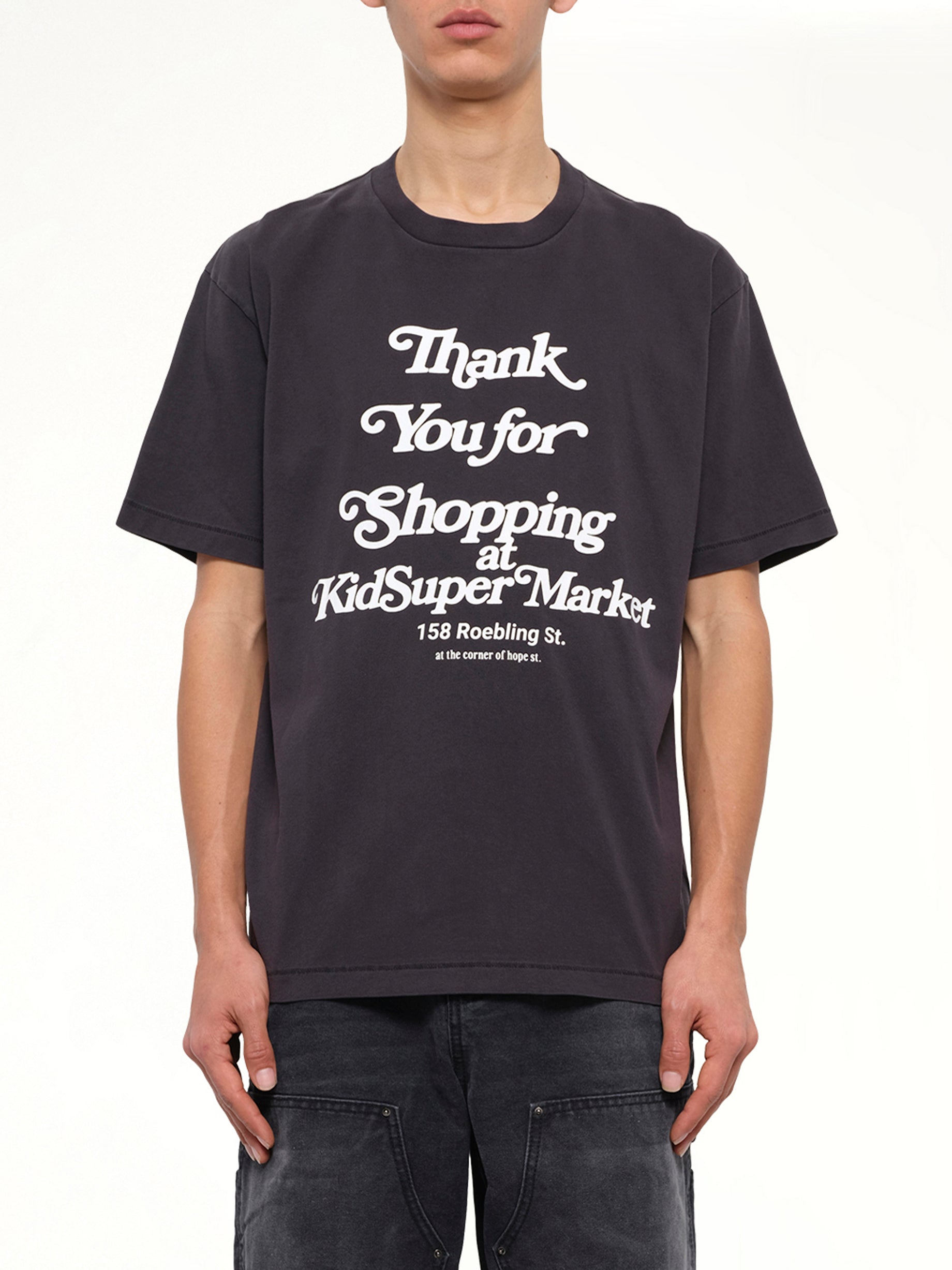 Thank you for Shopping T-Shirt in Washed Black