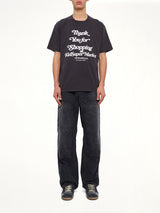 Thank you for Shopping T-Shirt in Washed Black