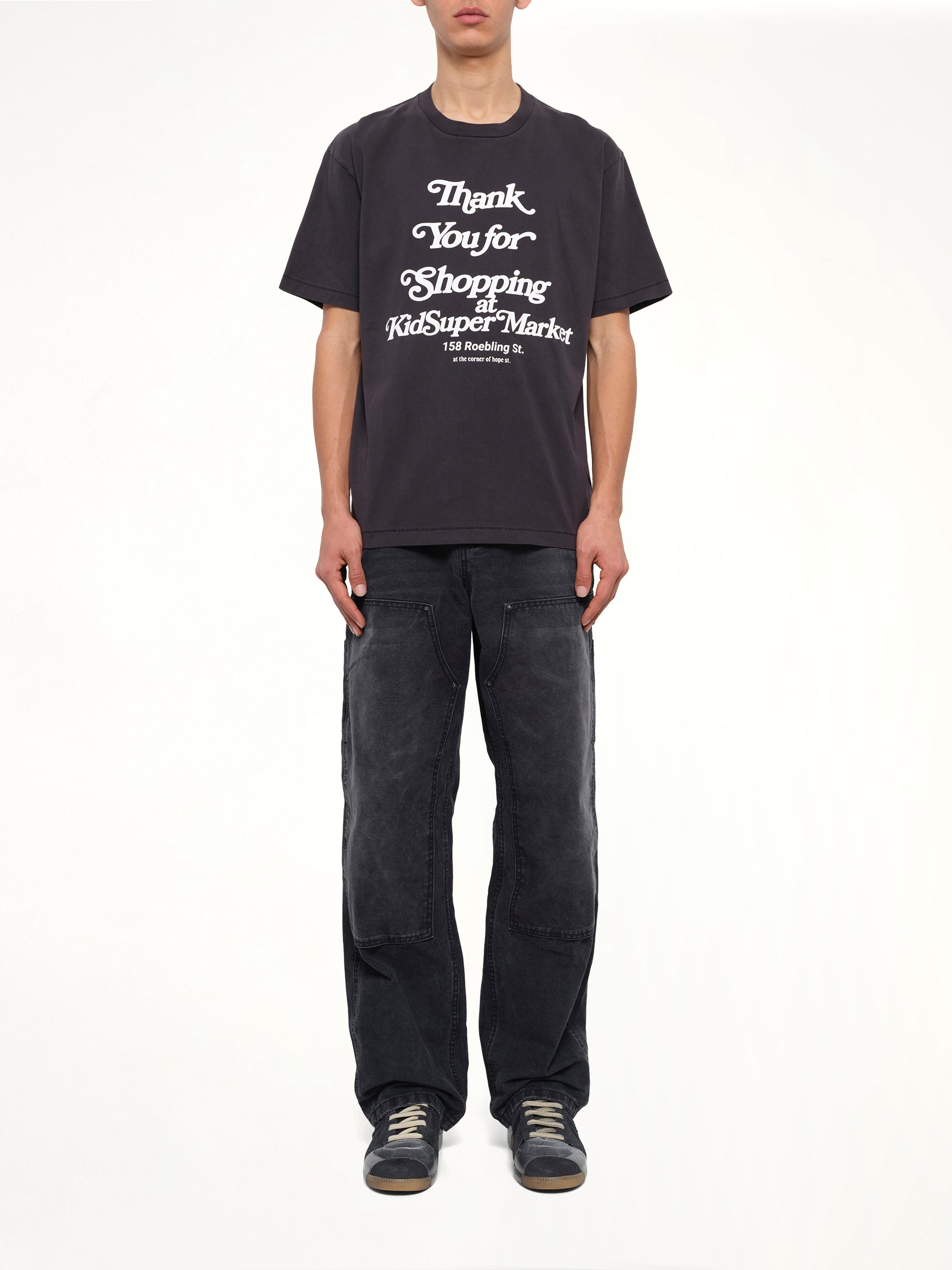 Thank you for Shopping T-Shirt in Washed Black