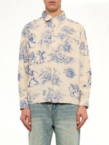 Toile de Jouy Button Up Shirt in Cream
