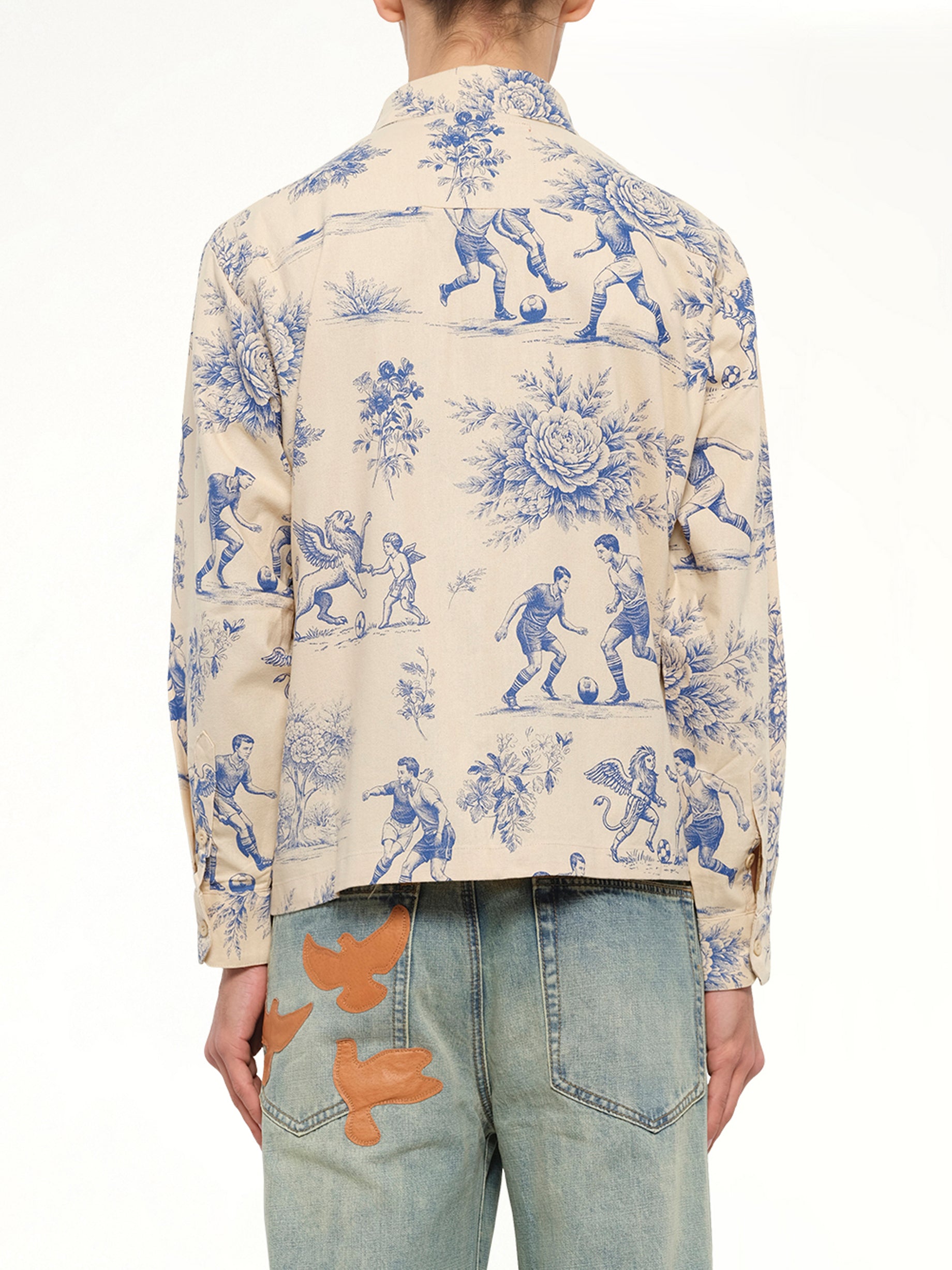 Toile de Jouy Button Up Shirt in Cream