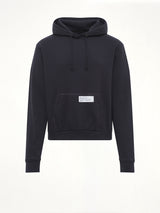 Bird Print Regular Hoodie in Blue
