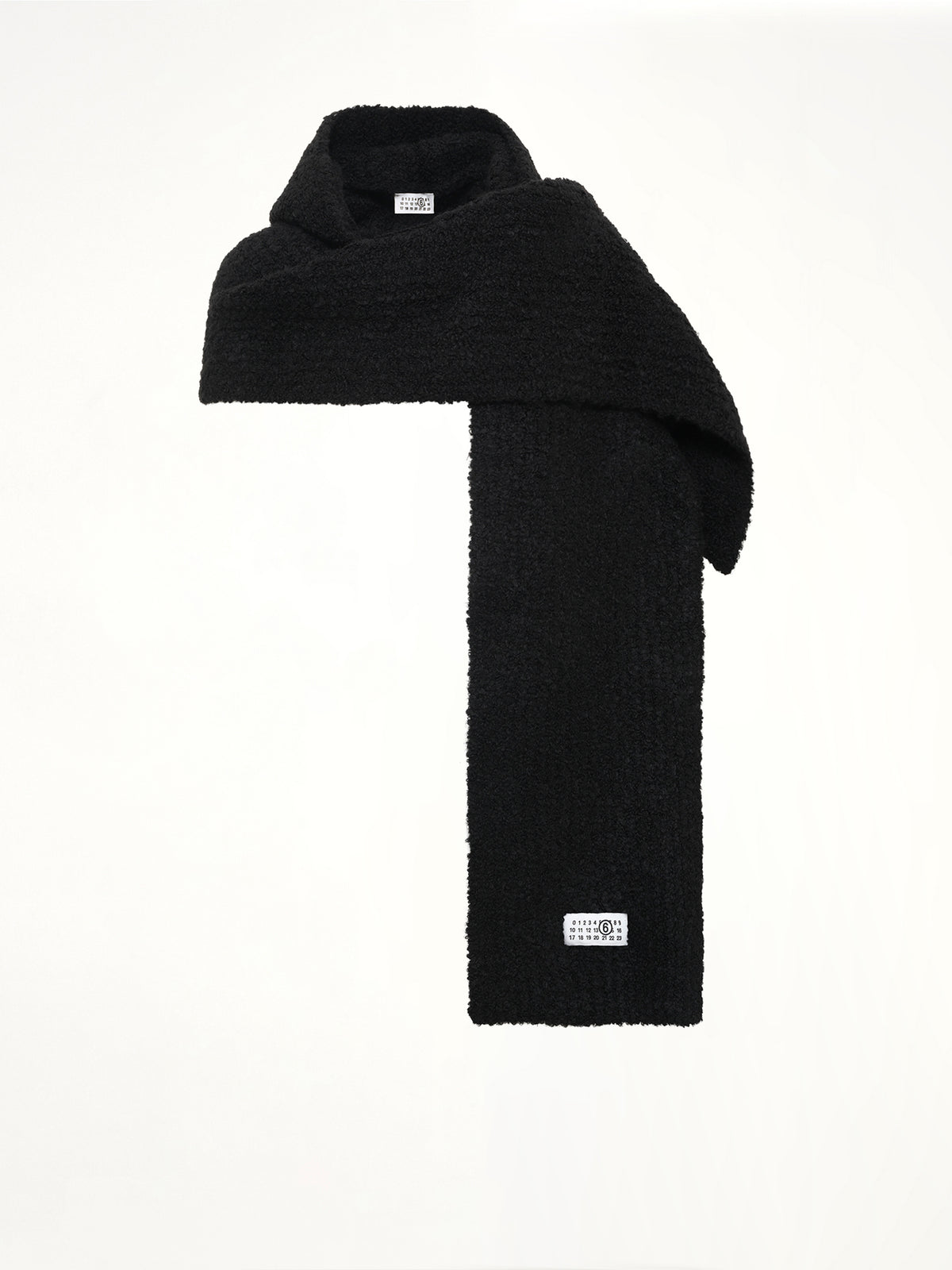 Boucle Knit Scarf in Black