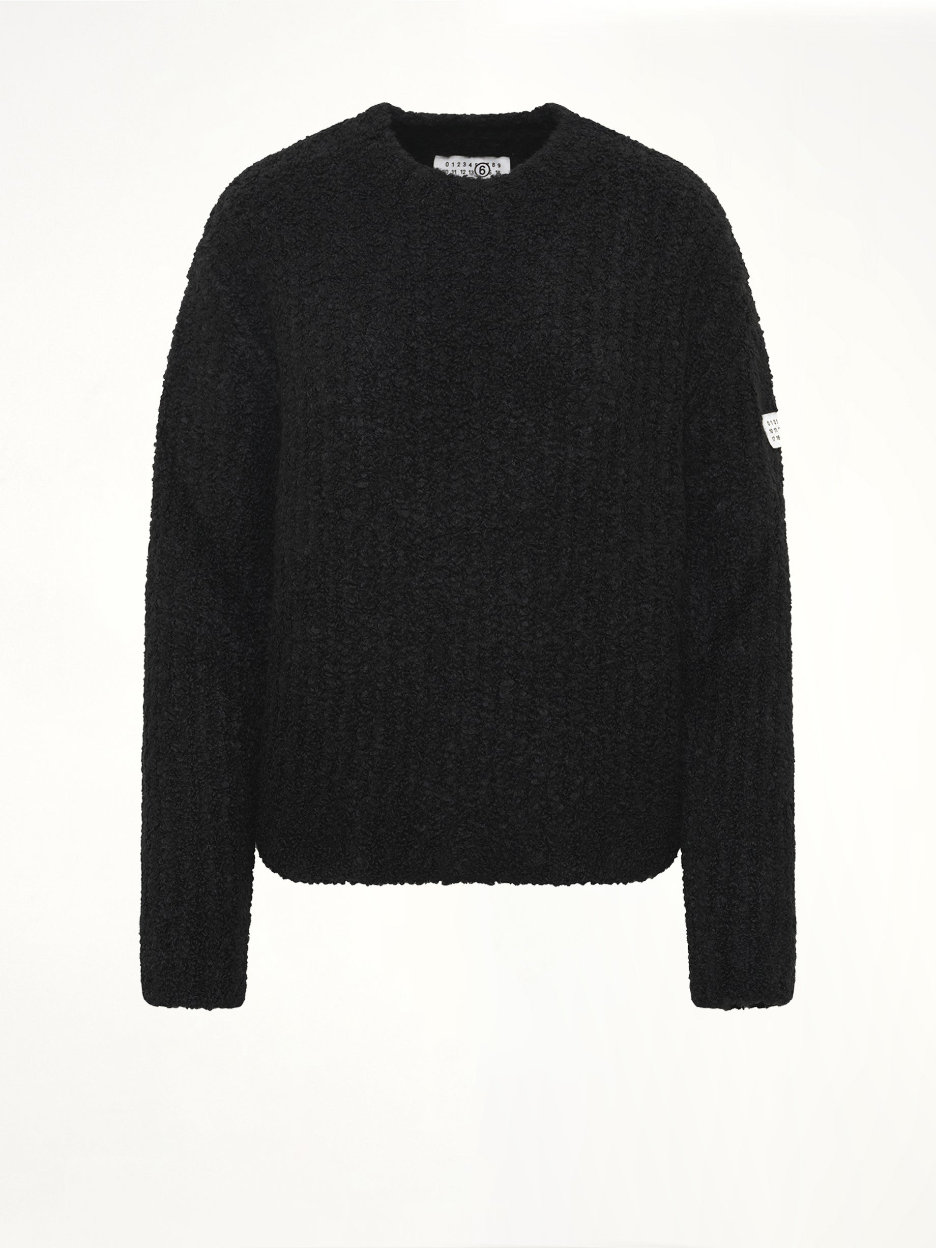 Boucle Knit Sweater in Black