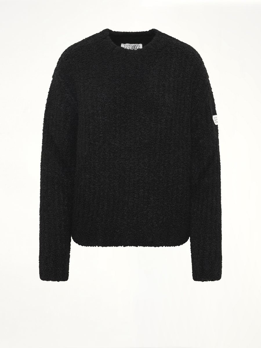 Boucle Knit Sweater in Black