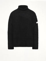 Boucle Knit Turtleneck in Black
