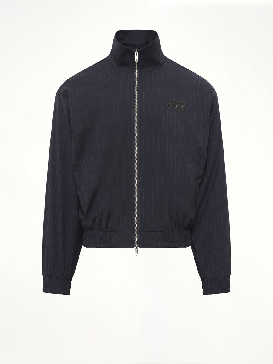 Eye Patch Pinstripe Tracksuit Jacket in Off White