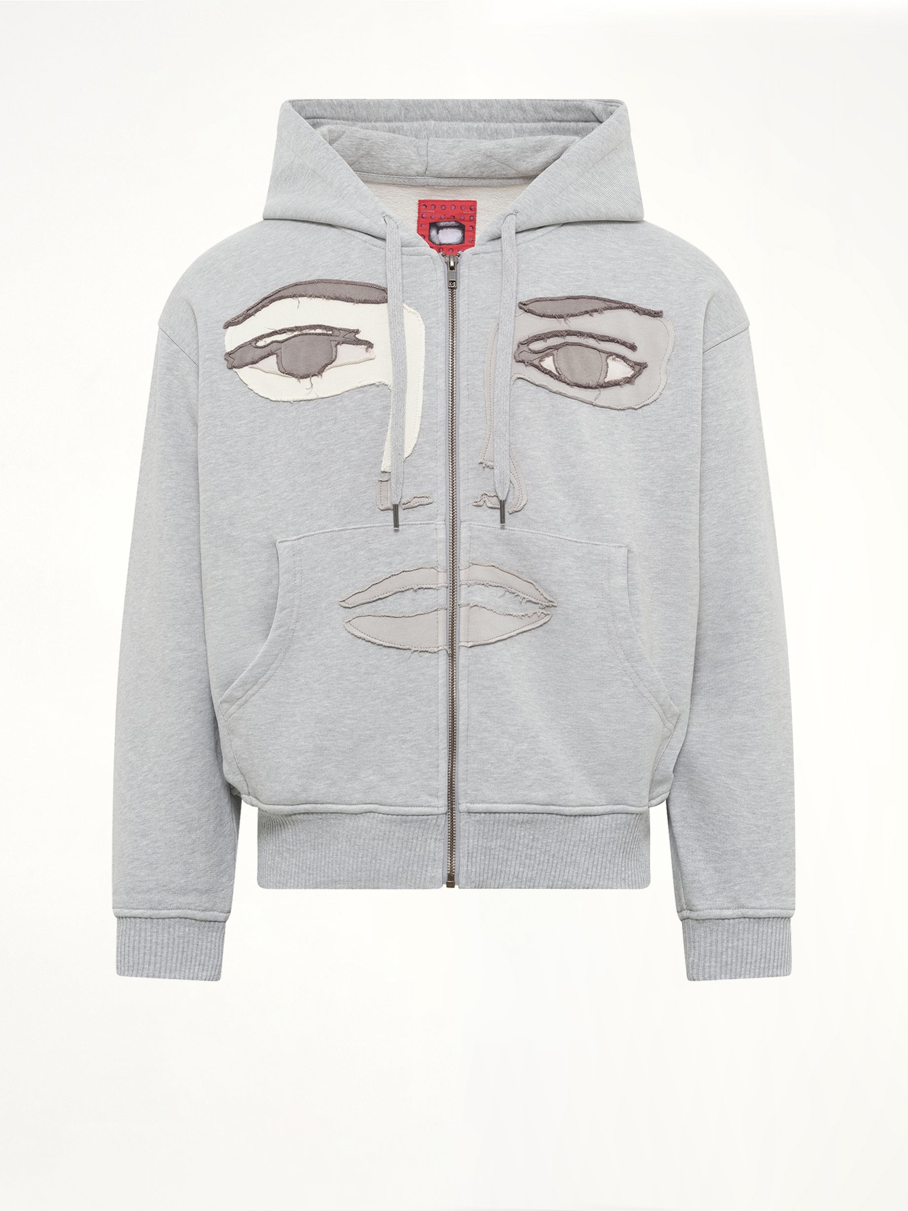 Face Hoodie in Stone Gray