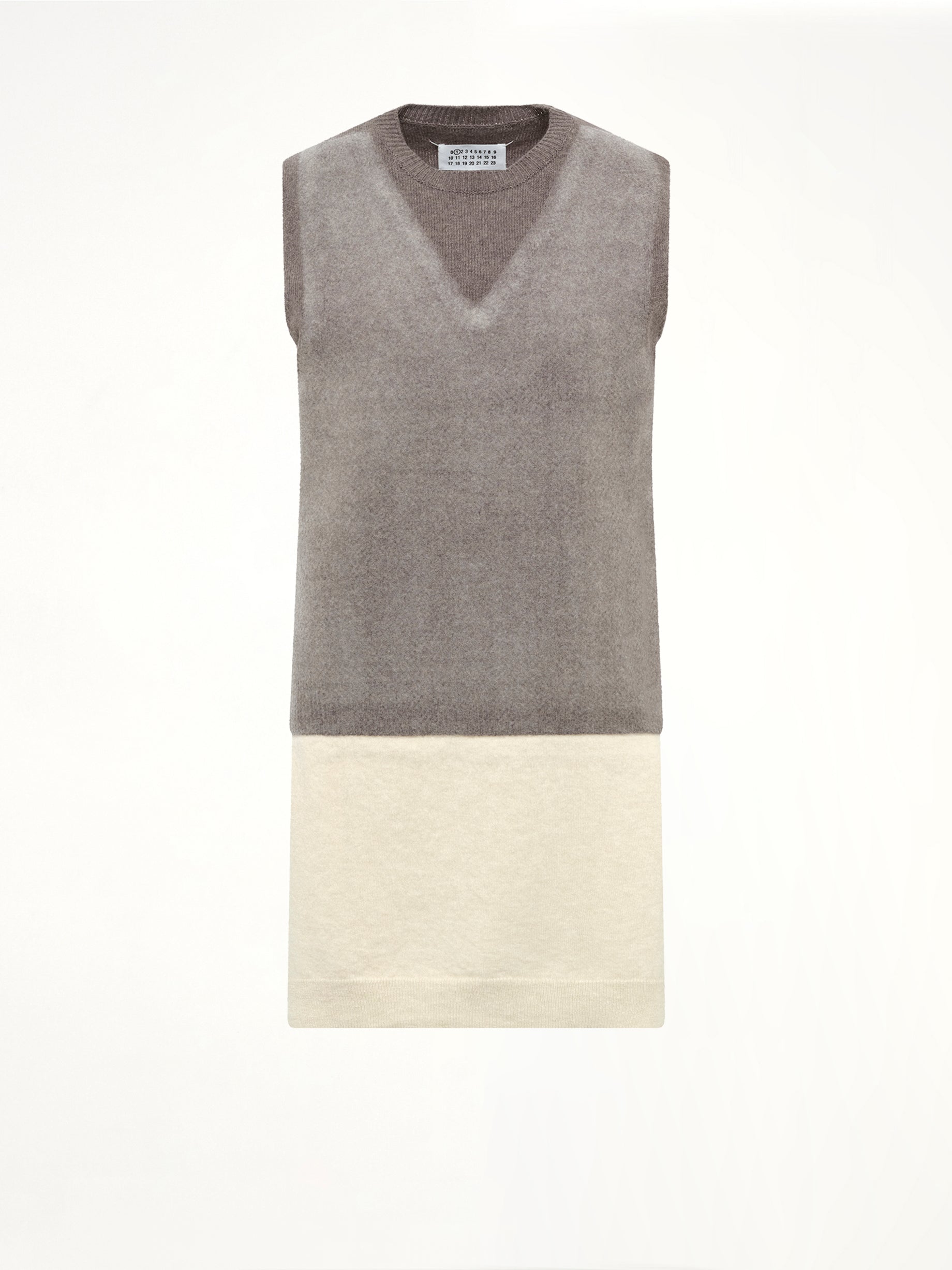 Fuse Knit Vest in Mud/Ecru