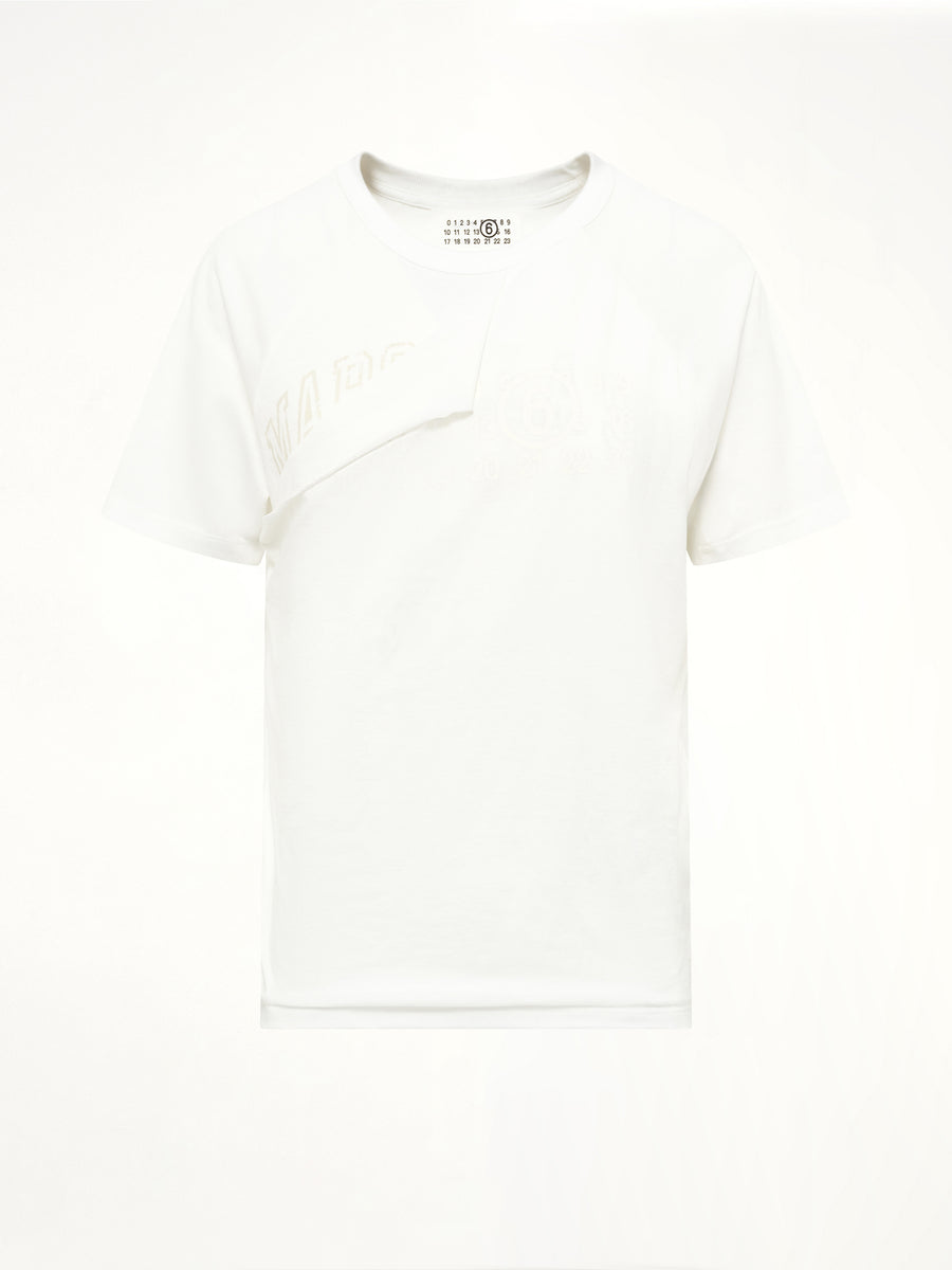 Layered Logo T-Shirt in Off White