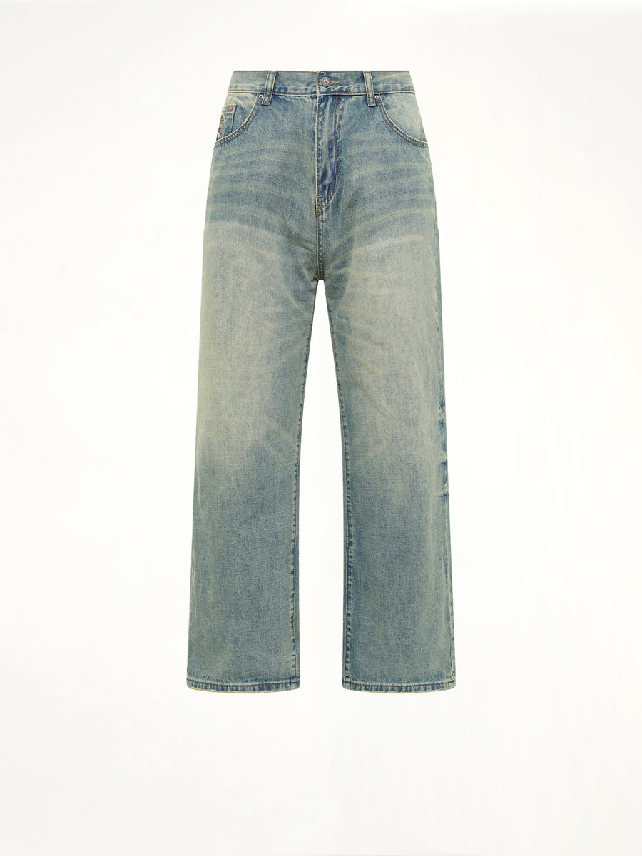 Light Wash Dove Denim Pants in Light Mud Wash
