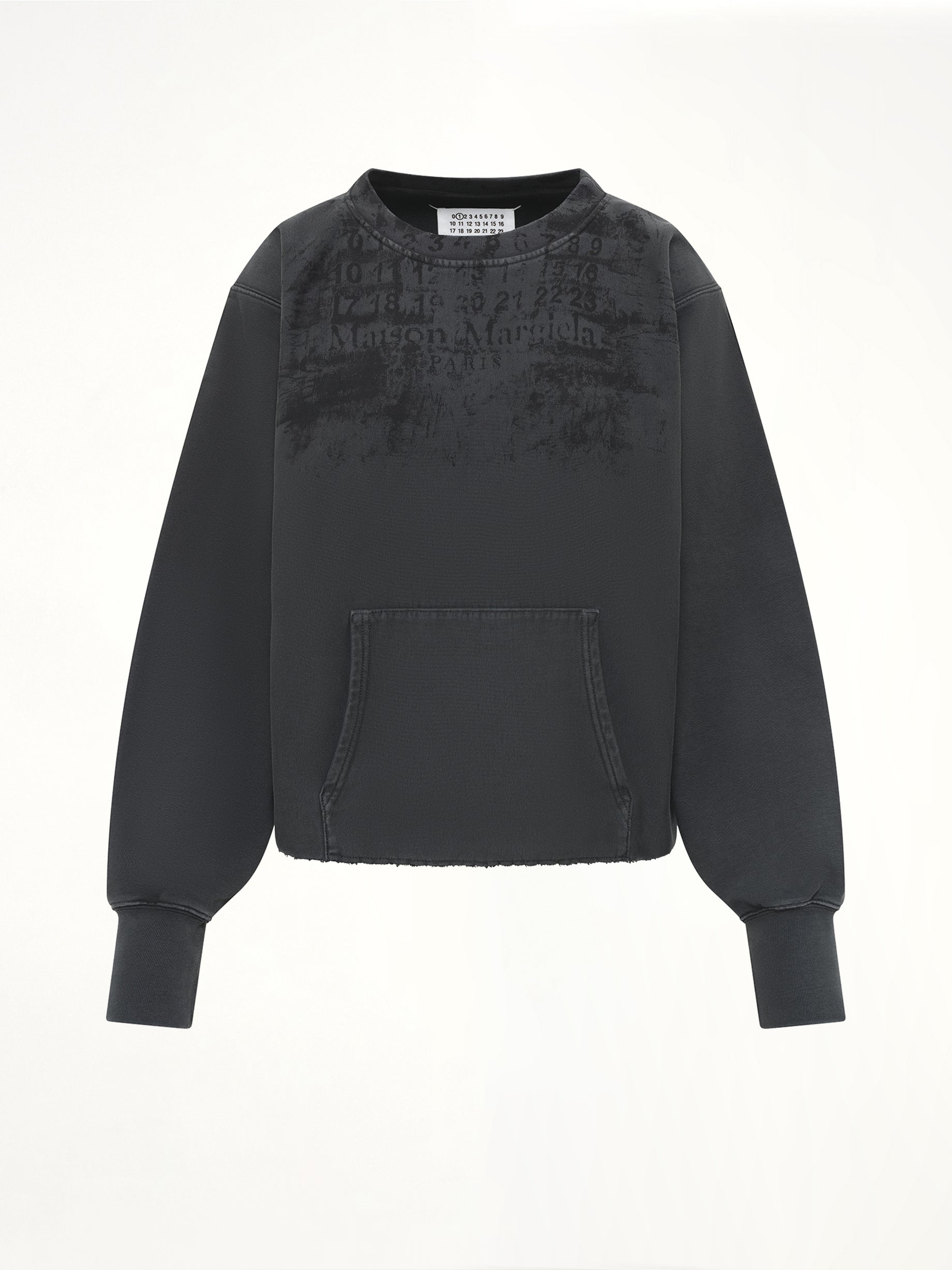 Numbers Zipped Sweatshirt in Charcoal