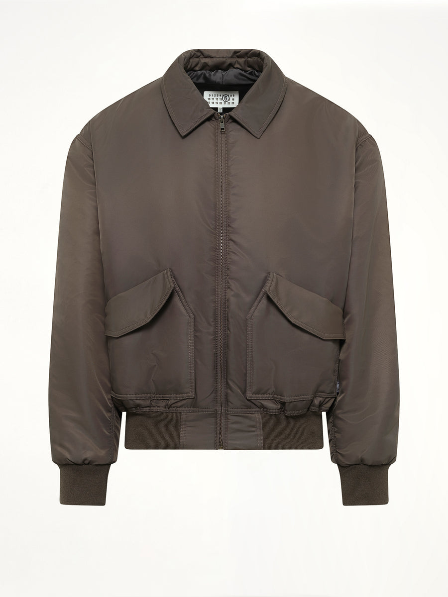 Nylon Bomber Jacket in Gasolina Grey