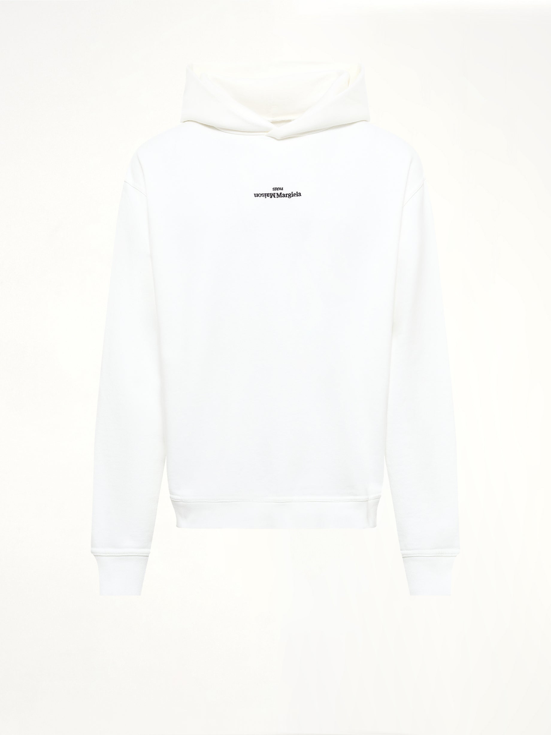 Reversed Logo Hoodie in Off White