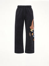 Side Eye Face Sweatpants in Black