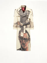 Sketched Faced Trenchcoat in Cream