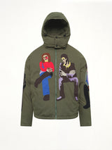Subway Car Patchwork Puffer in Green