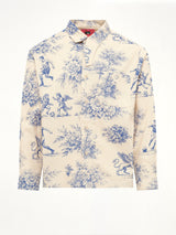Toile de Jouy Button Up Shirt in Cream