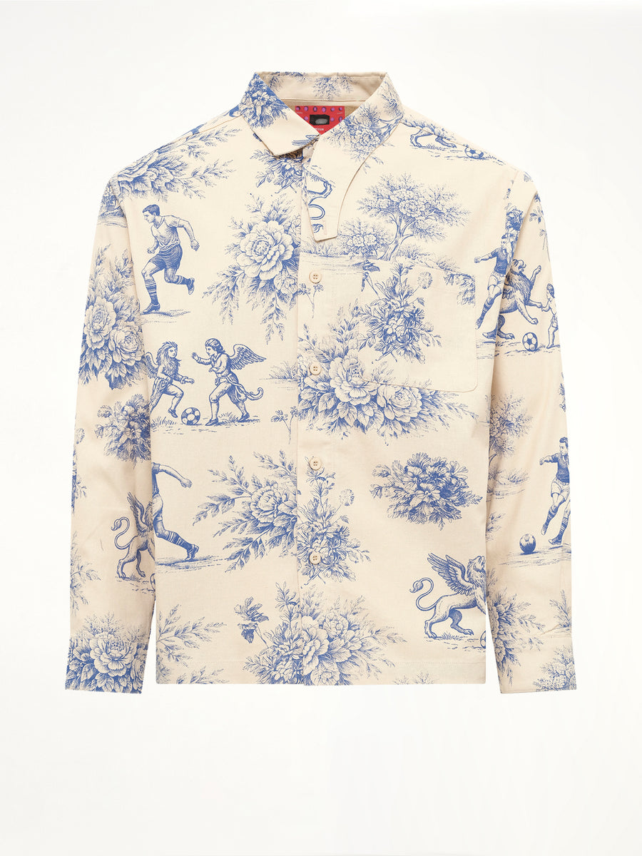 Toile de Jouy Button Up Shirt in Cream