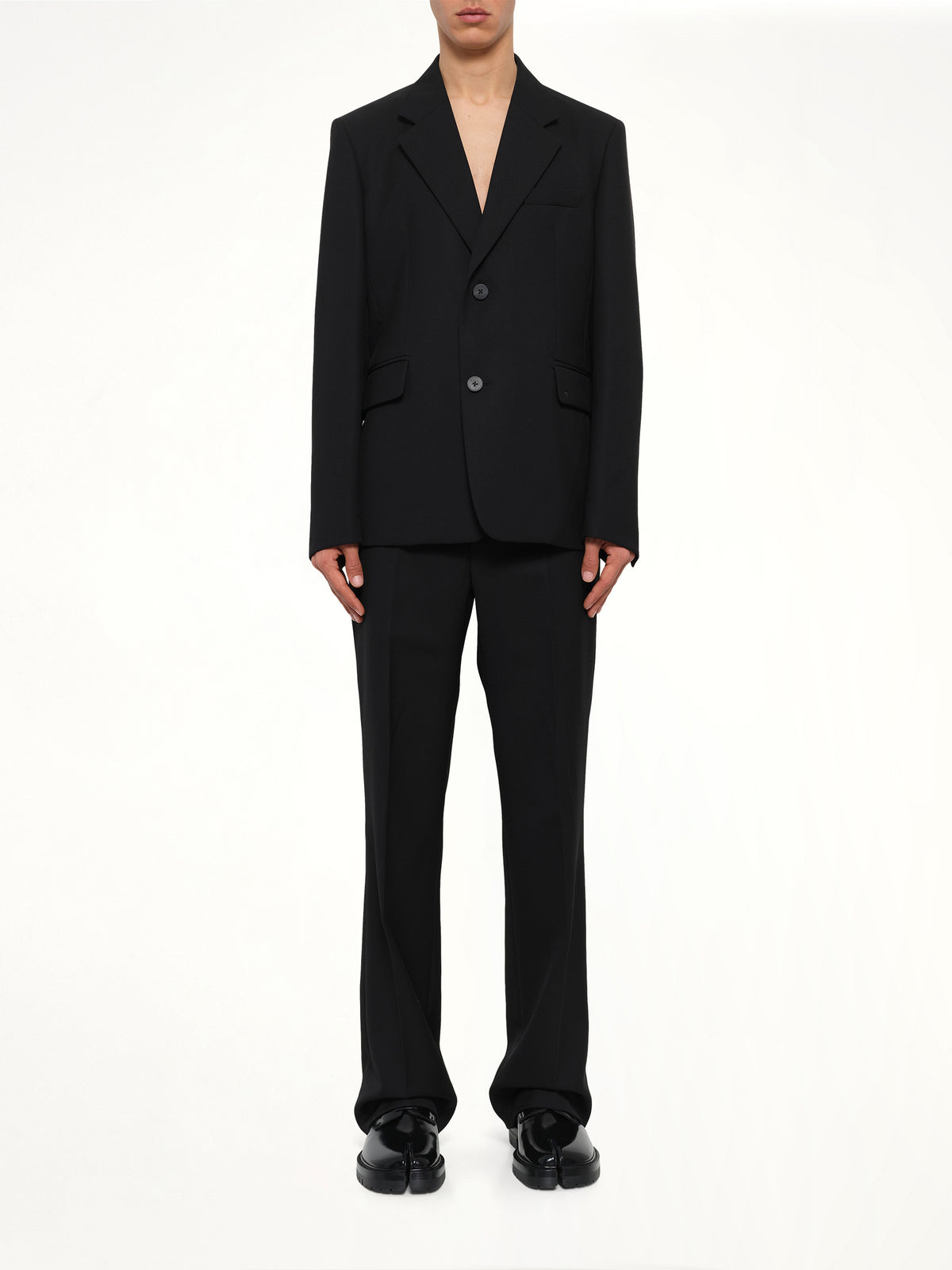 2 Button Wool Blazer in Black