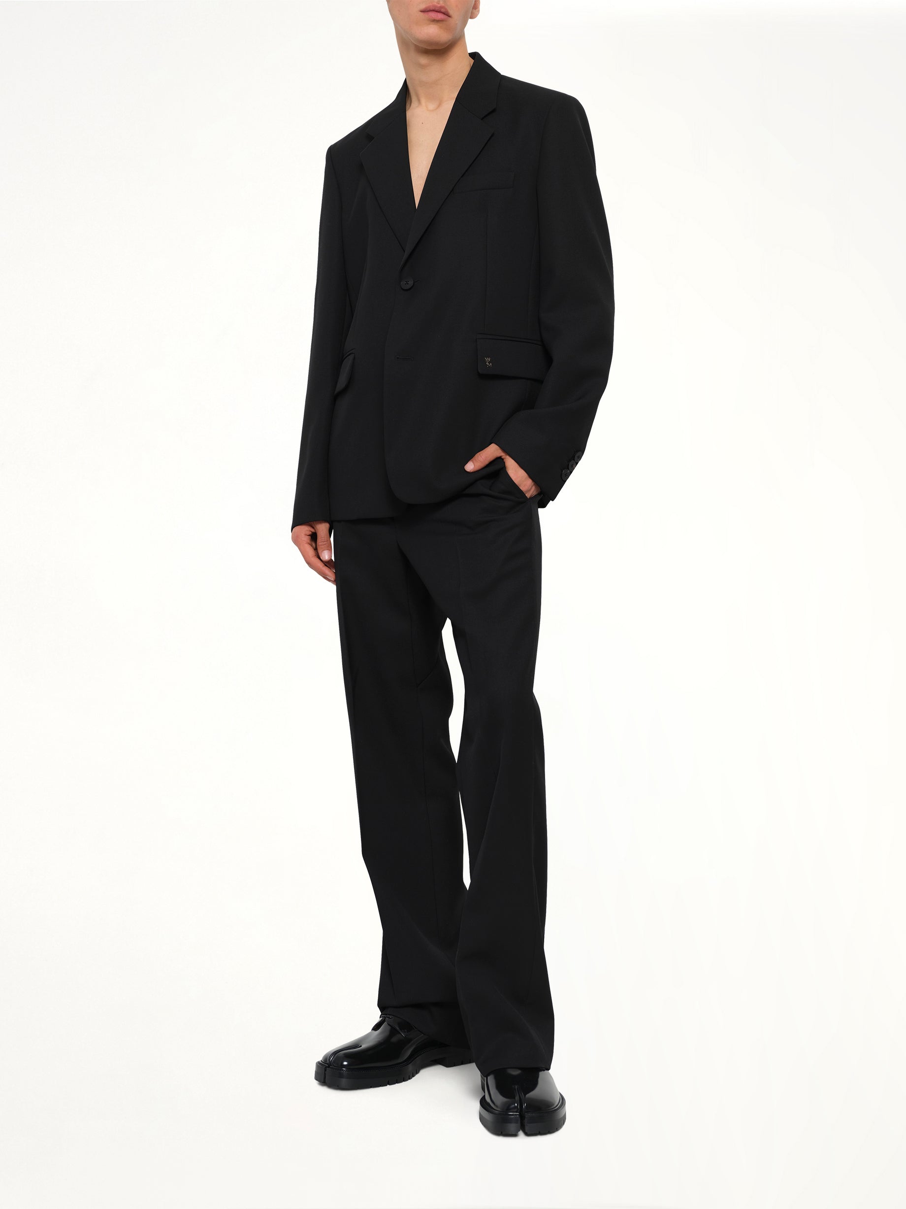 2 Button Wool Blazer in Black