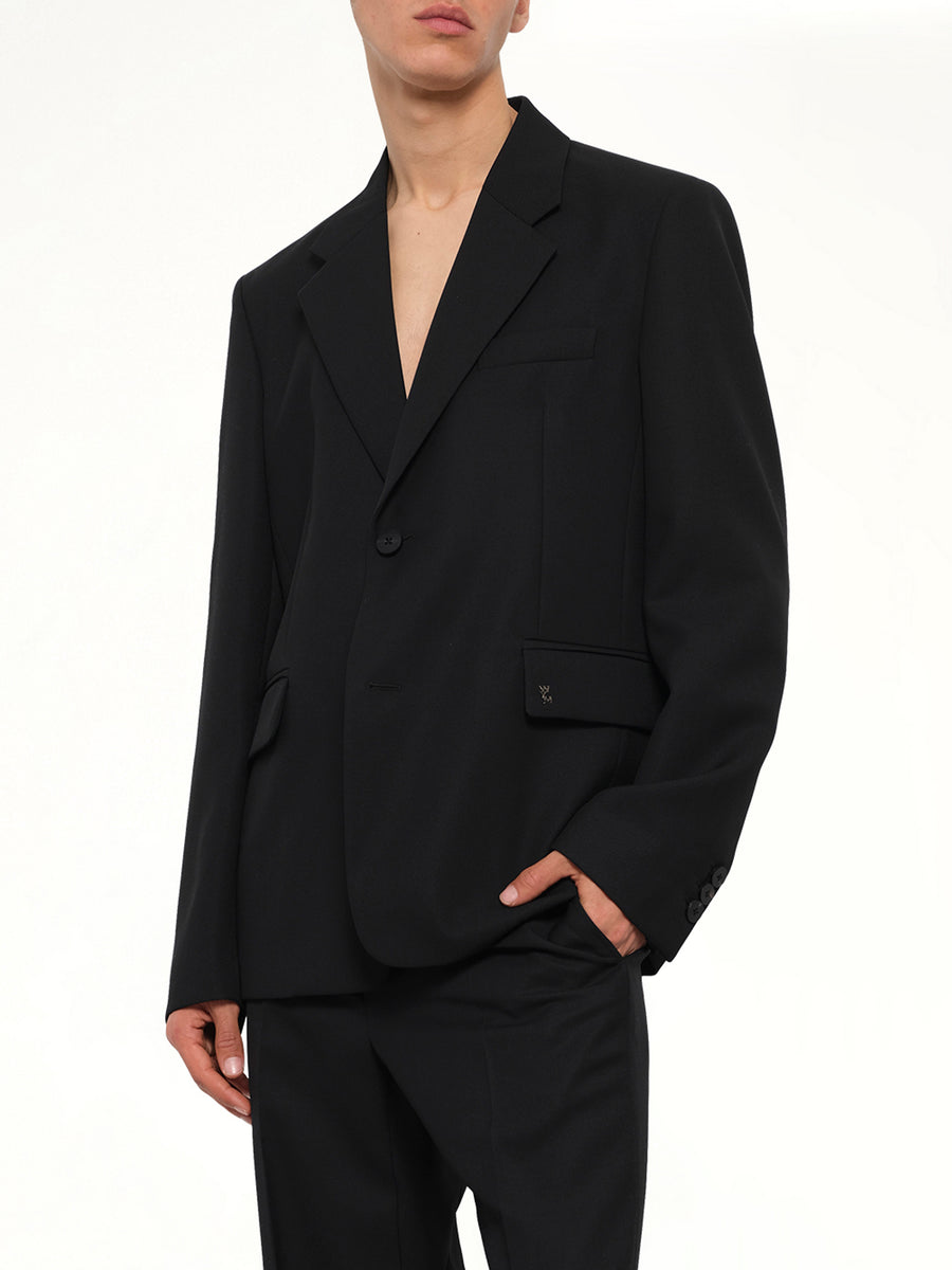 2 Button Wool Blazer in Black