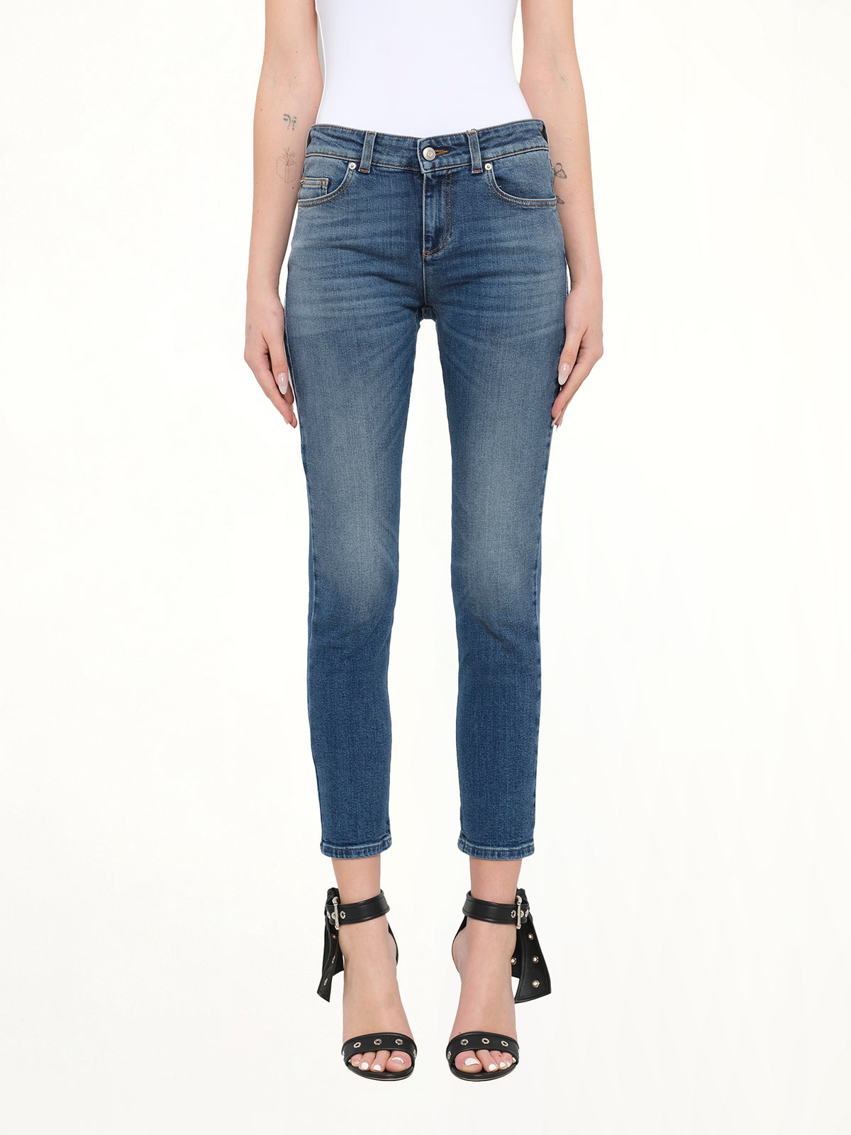 Alexander McQueen Embroidered Denim Jeans in Blue