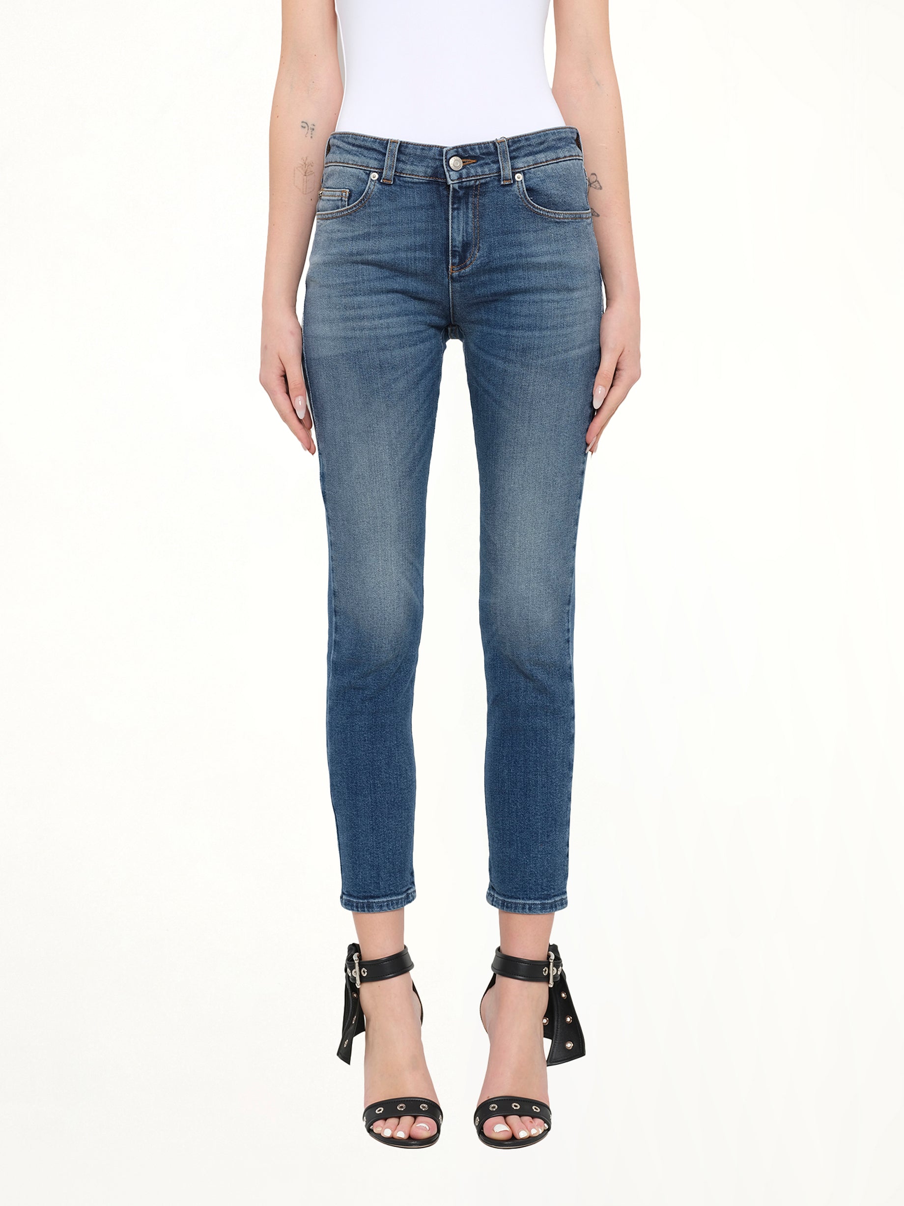 Alexander McQueen Embroidered Denim Jeans in Blue
