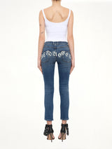 Alexander McQueen Embroidered Denim Jeans in Blue