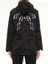 Anorak Jacket with Pin & Bow in Black
