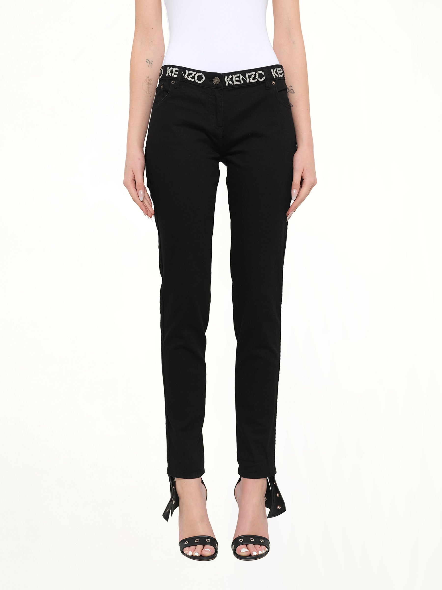 Logo Skinny Jeans in Black