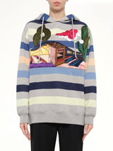 Long Sleeve Hooded Sweatshirt in Navy
