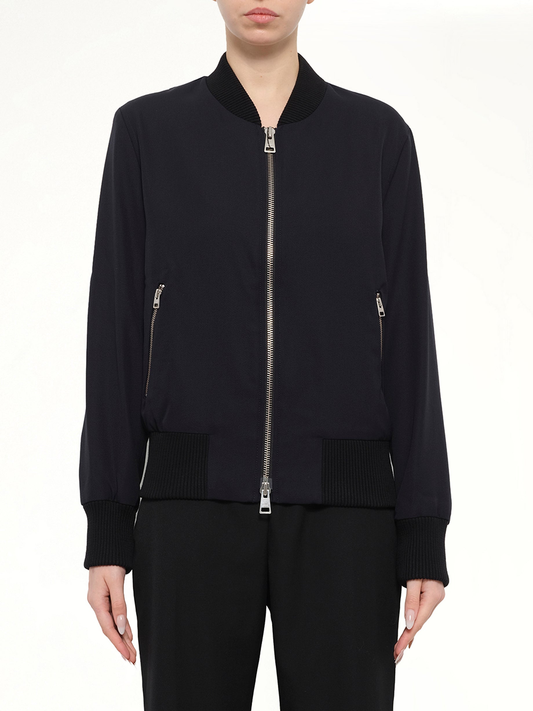 Zipped Teddy Jacket in Navy