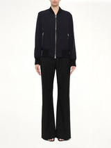 Zipped Teddy Jacket in Navy