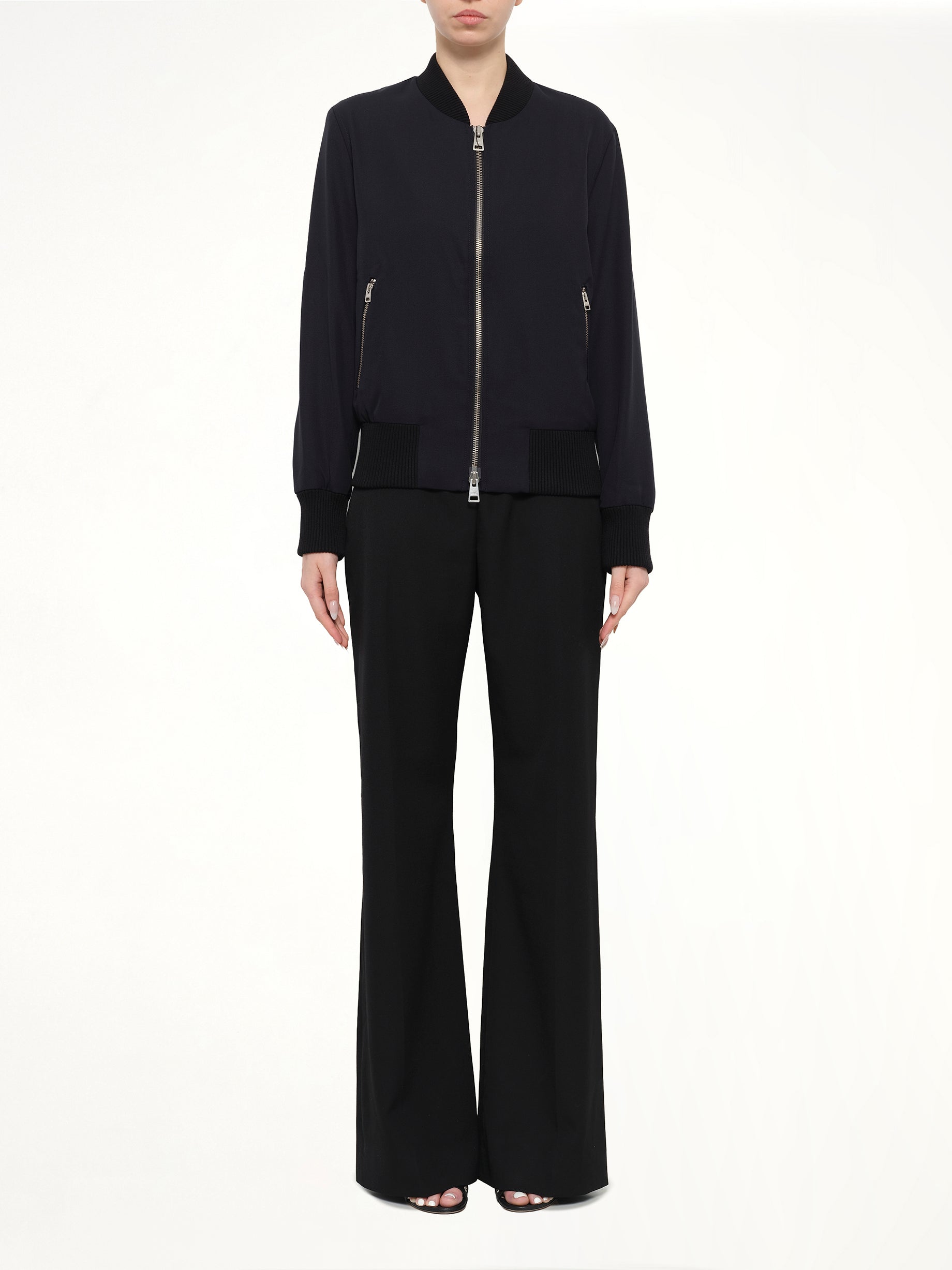 Zipped Teddy Jacket in Navy