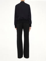 Zipped Teddy Jacket in Navy