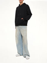 Flower Print Hoodie in Black