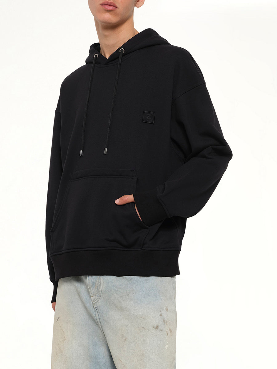 Flower Print Hoodie in Black