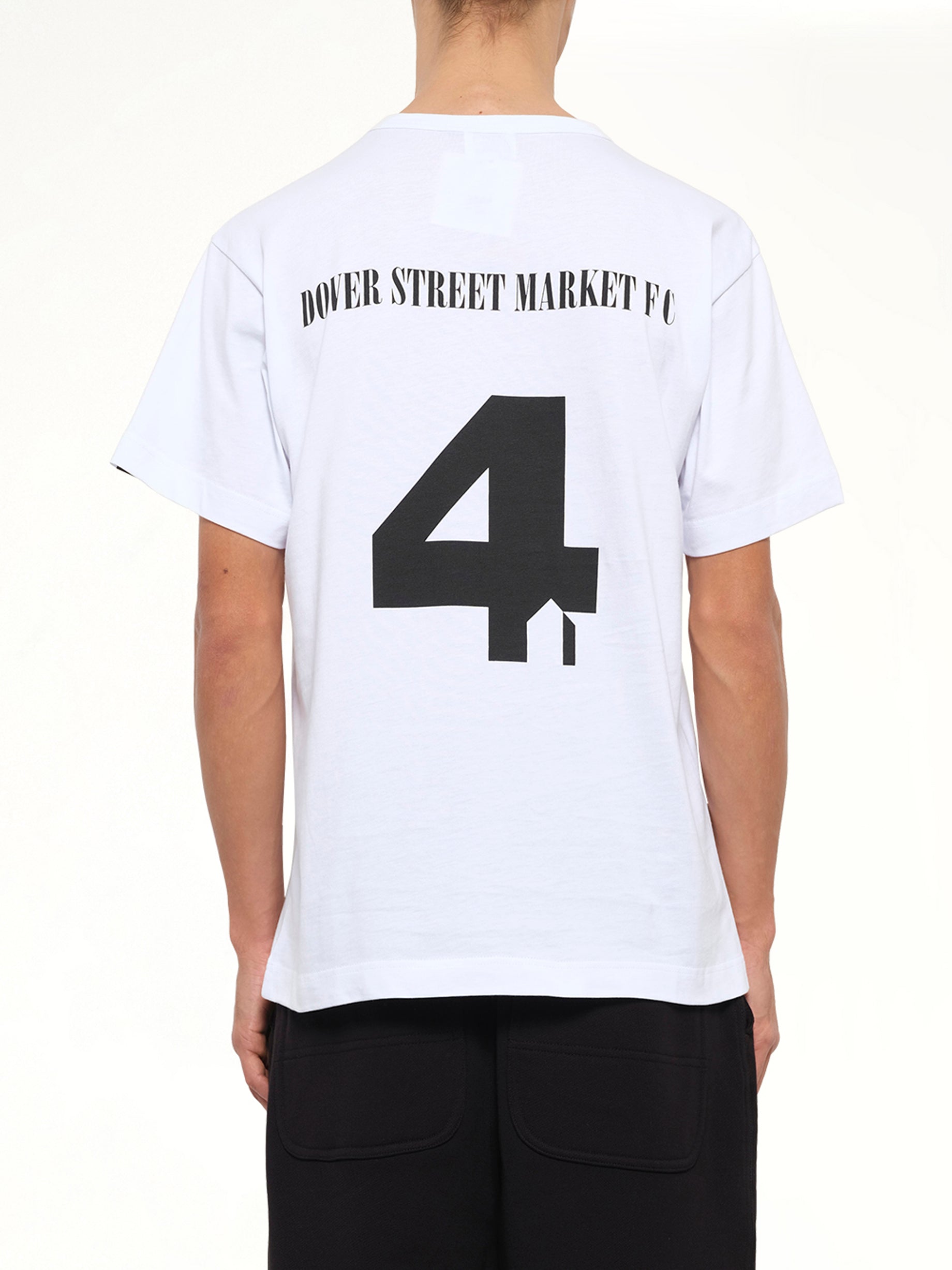 Football Back Print Shortsleeve Knit T-Shirt in White