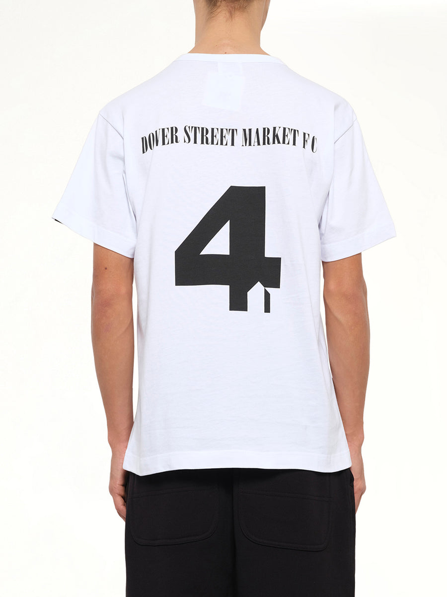 Football Back Print Shortsleeve Knit T-Shirt in White